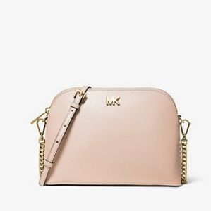 NWT Michael Kors Large Crossgrain Leather Dome Xb